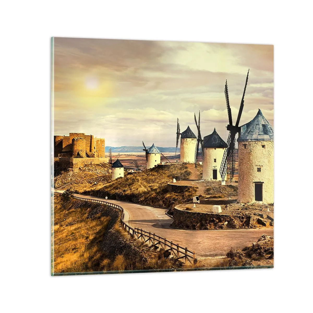 Üveg kép - Mindjárt megjelenik Don Quijote - 30x30 cm