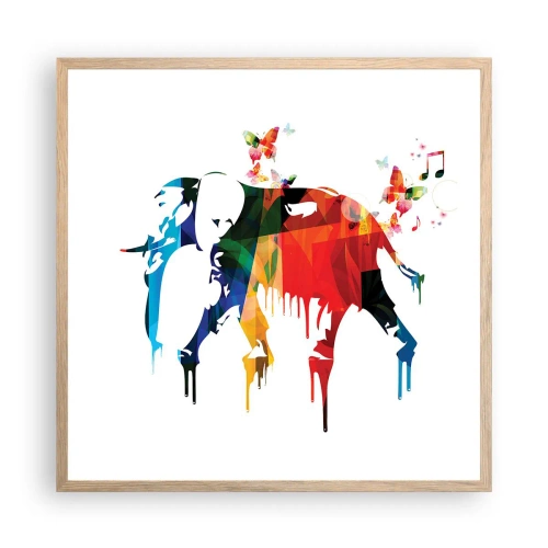 Poszter világos tölgy keretben - Bárki tud táncolni - 60x60 cm