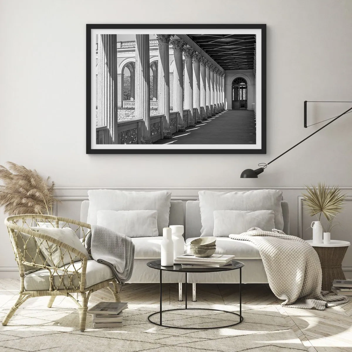 Poszter fehér keretben - Napsütötte árkádsor - 70x50 cm