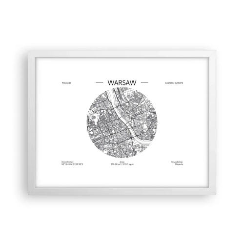 Poszter fekete keretben - Varsó anatómiája - 40x30 cm