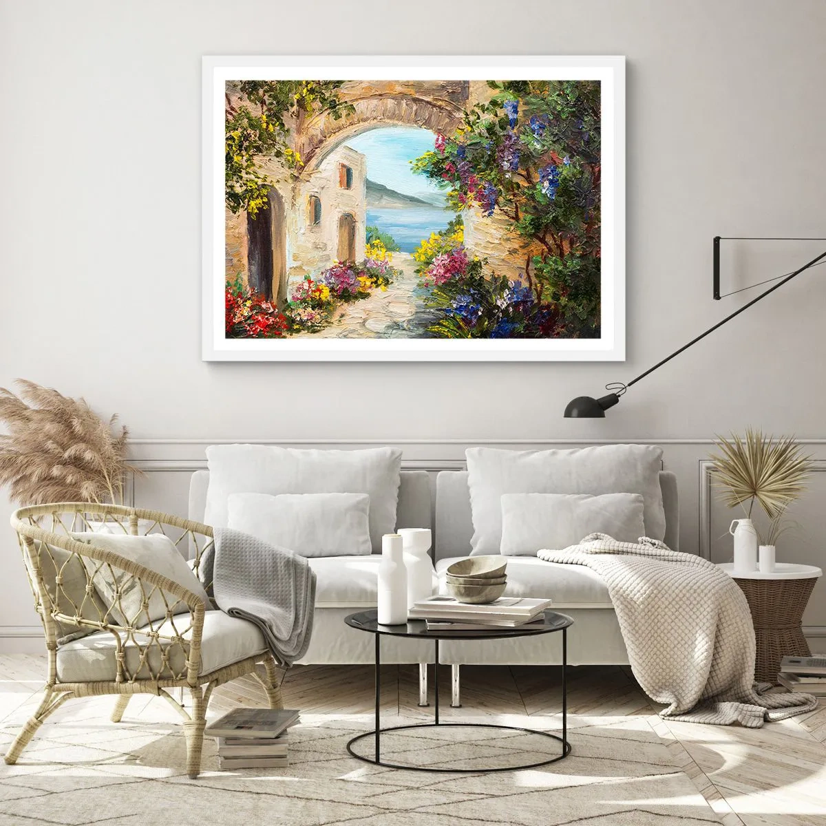 Poszter fekete keretben - Egy tengerparti vidék varázsa - 100x70 cm