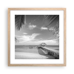 Poszter világos tölgy keretben - Emlék vagy álom? - 40x40 cm