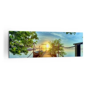 Vászonkép - Naplemente a víz felett - 160x50 cm