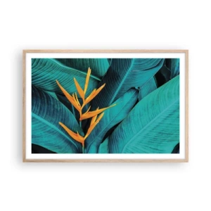 Poszter világos tölgy keretben - Éden virága - 91x61 cm