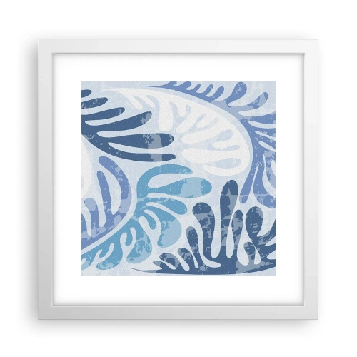 Poszter fekete keretben - Kék páfrányok - 30x30 cm
