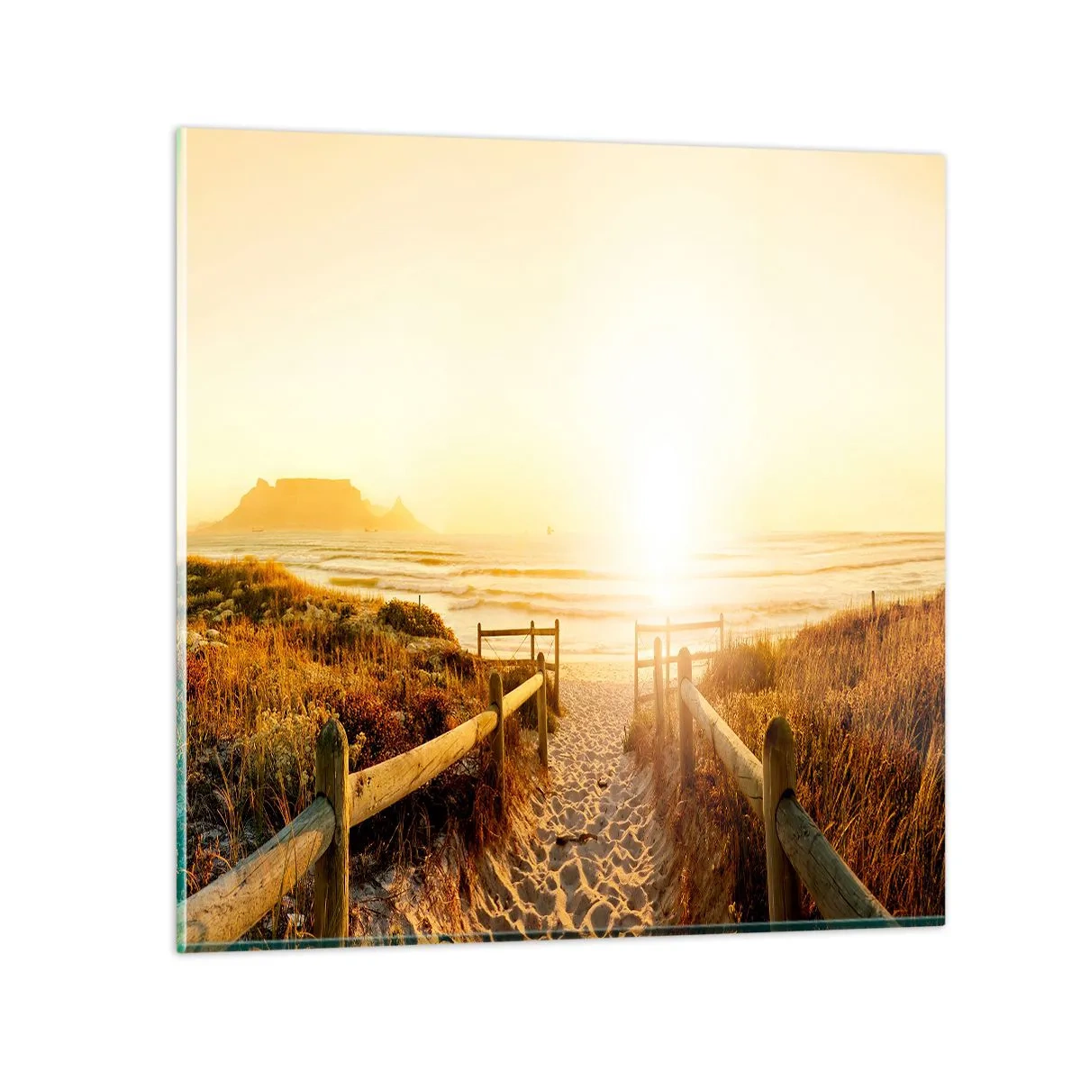 Üveg kép - A dűnén túl, a nap felé - 50x50 cm