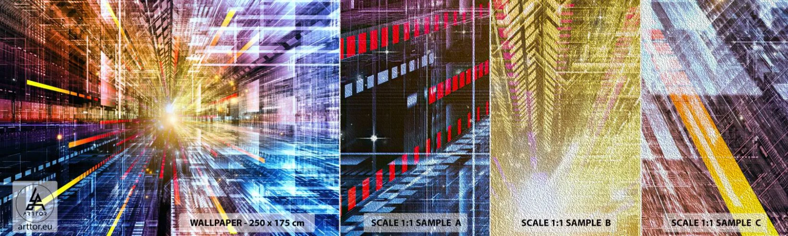 Fotótapéta Minta Premium Sand - Fényes folyosó - Absztrakció, Grafika, 3D - 100x30 cm