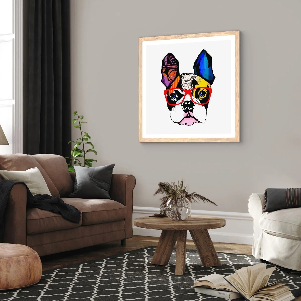 Poszter világos tölgy keretben - Értelmiségi - 30x30 cm