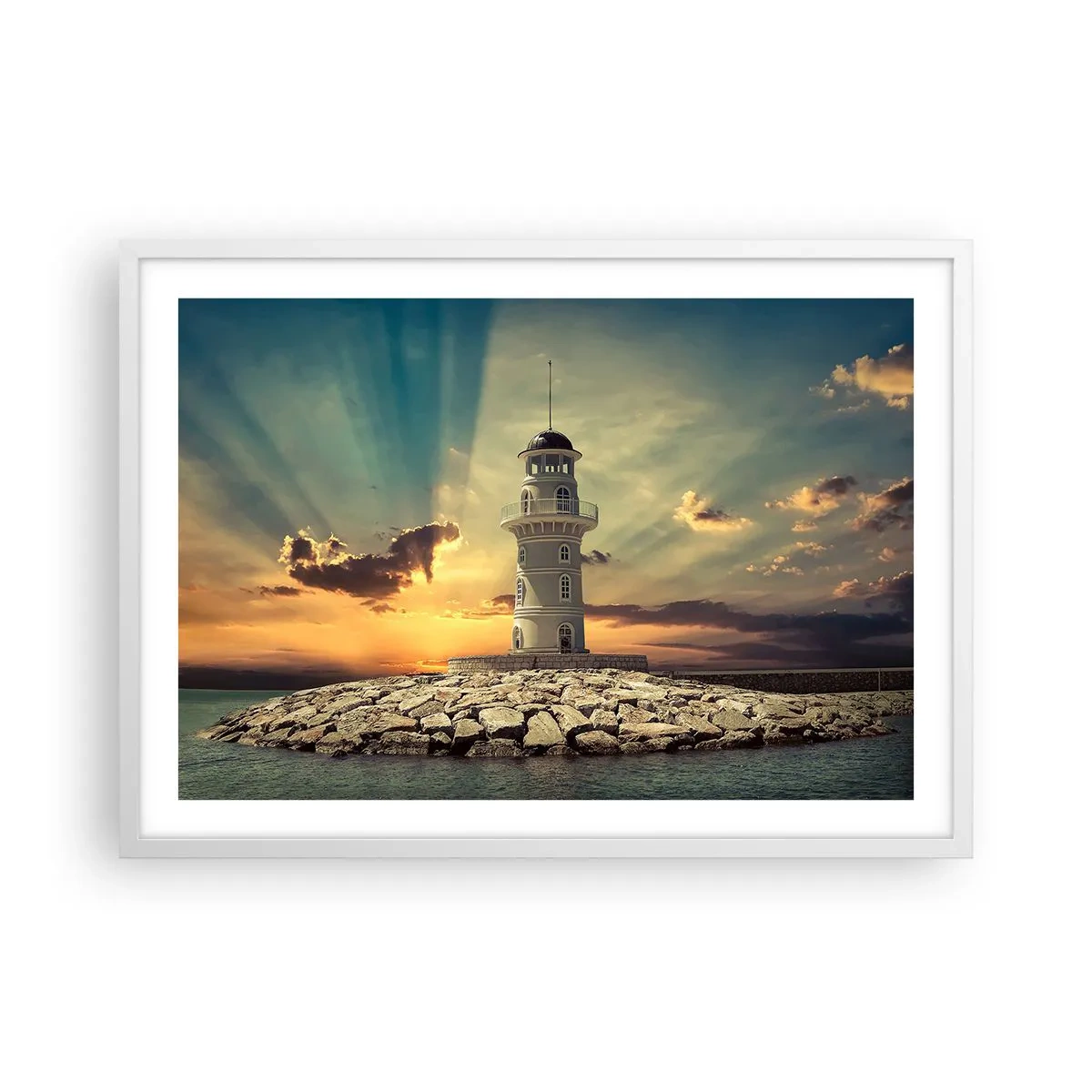 Poszter fekete keretben - Fény - Jóság - Szépség - 70x50 cm