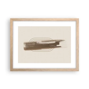 Poszter világos tölgy keretben - Szürke fuvallat - 40x30 cm