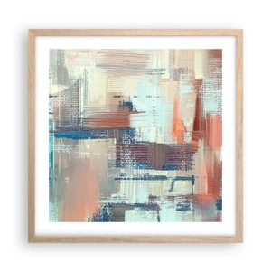 Poszter világos tölgy keretben - Elérve a fényt - 50x50 cm