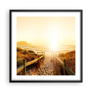Poszter fehér keretben - A dűnén túl, a nap felé - 50x50 cm