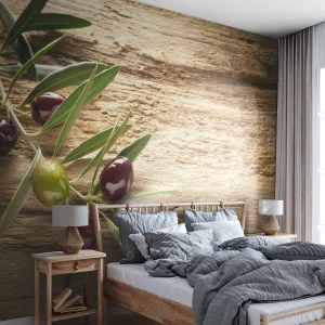 Fotótapéta Premium Sand - Egyenesen a természetből - Olíva ág, Természet, Olajbogyó - 150x105 cm