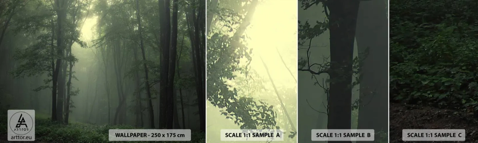 Fotótapéta Minta Öntapadós Deluxe Sticker - Mielőtt felébred - Tájkép, Erdő, Természet - 100x30 cm