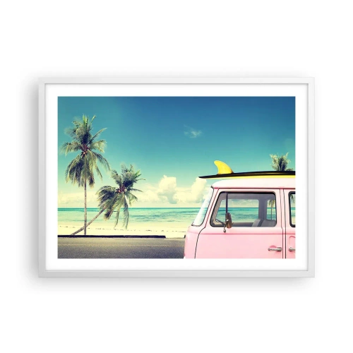 Poszter fekete keretben - Ideje elkezdeni a nyaralást - 70x50 cm