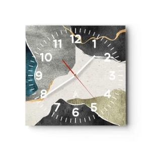 Falióra, Óra - Mozaik kompozíció aranyszállal - 40x40 cm