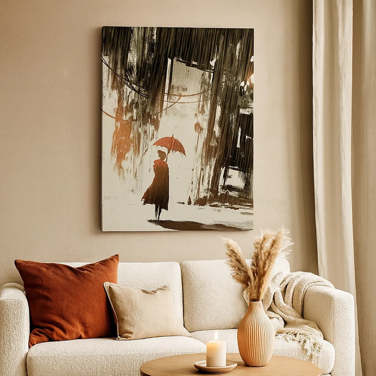 Vászonkép - A vörös esernyő költészete - 50x70 cm