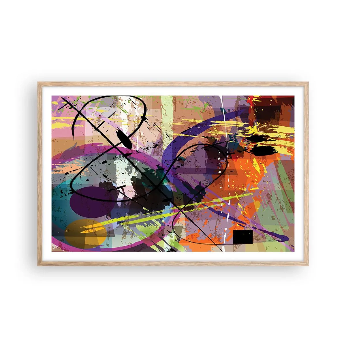 Poszter világos tölgy keretben - Mehet egyenesen előre vagy körbe - 91x61 cm