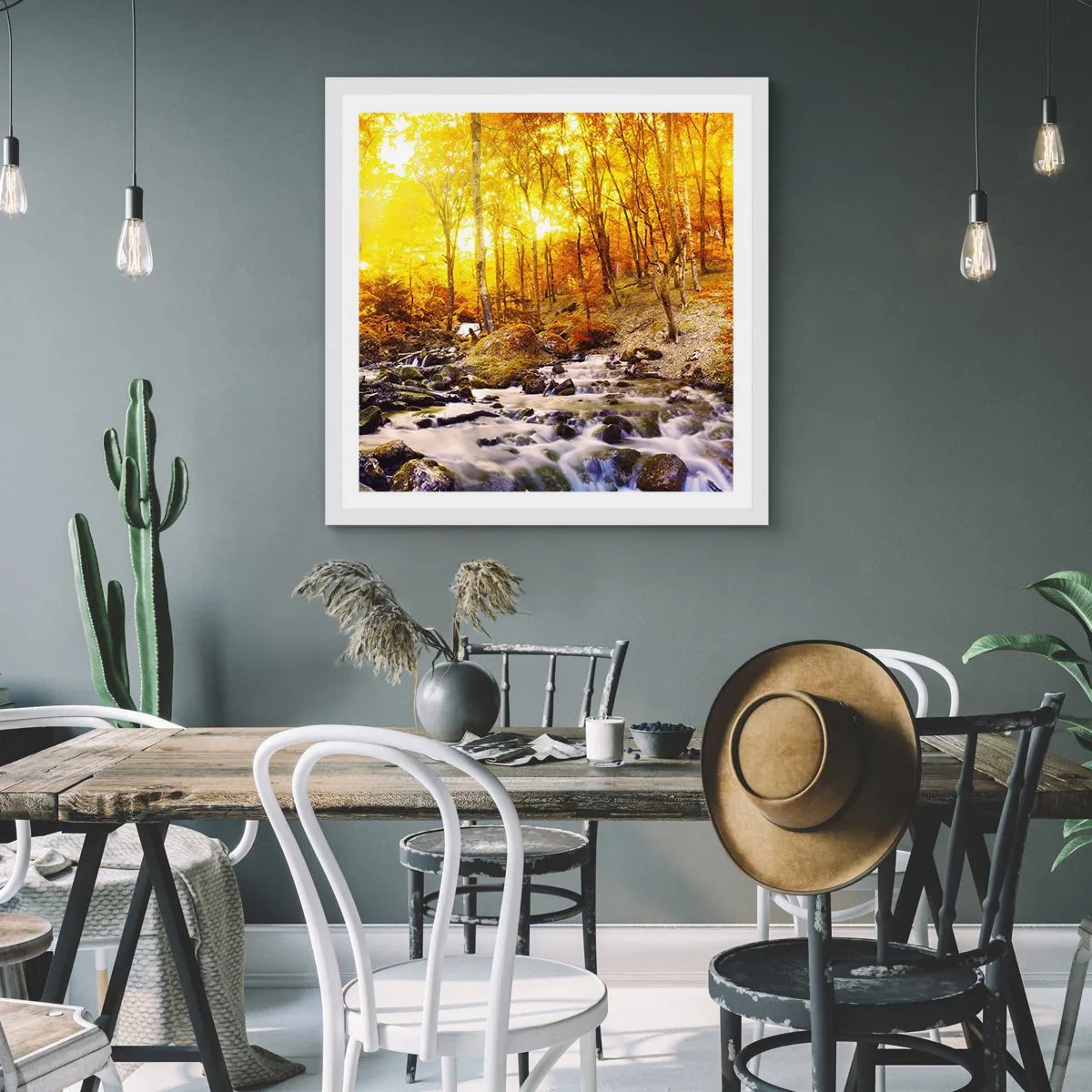 Poszter fekete keretben - Kövek aranyba és platinába - 30x30 cm