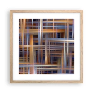 Poszter világos tölgy keretben - Fényből szőtt - 40x40 cm