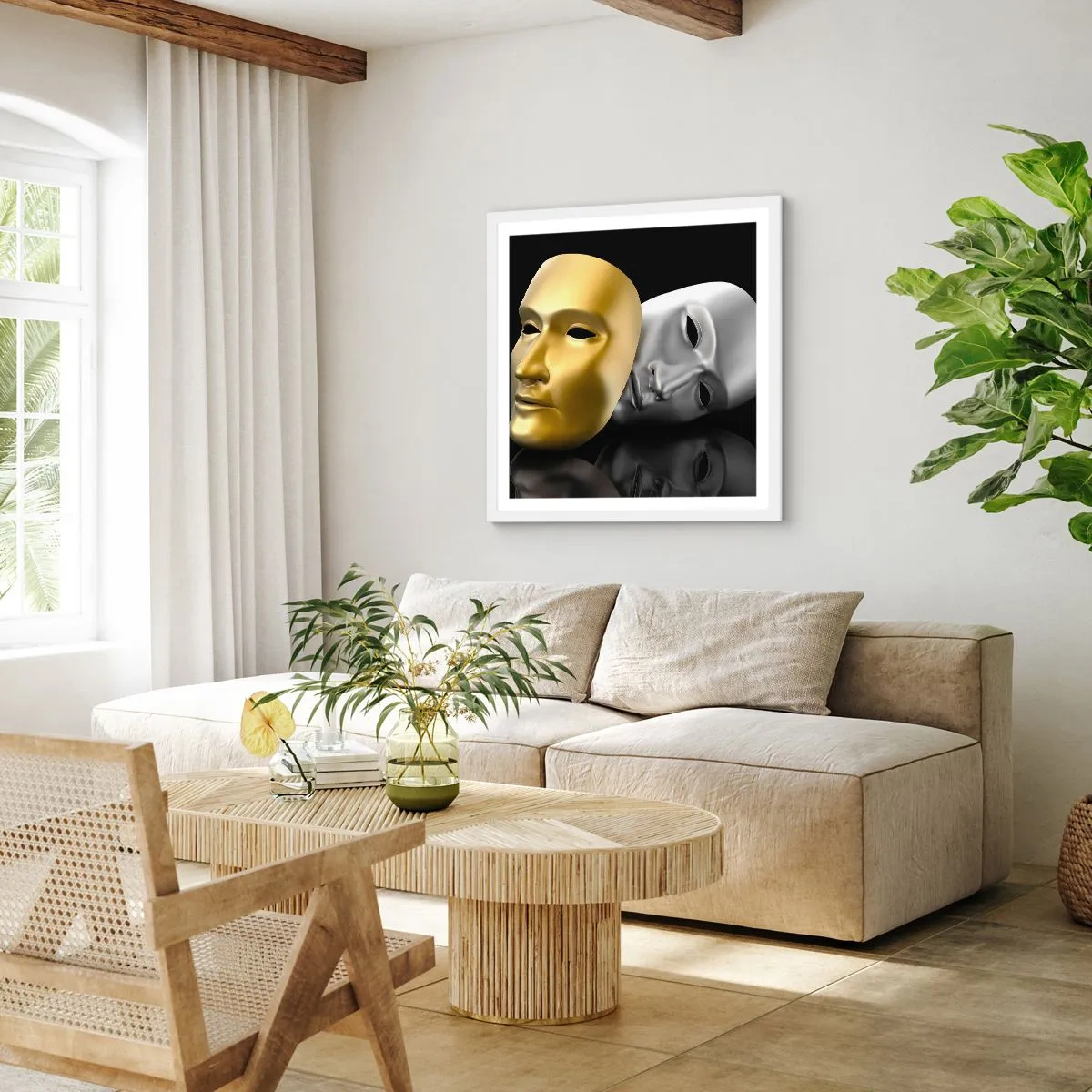 Poszter fekete keretben - Az élet színház - 40x40 cm