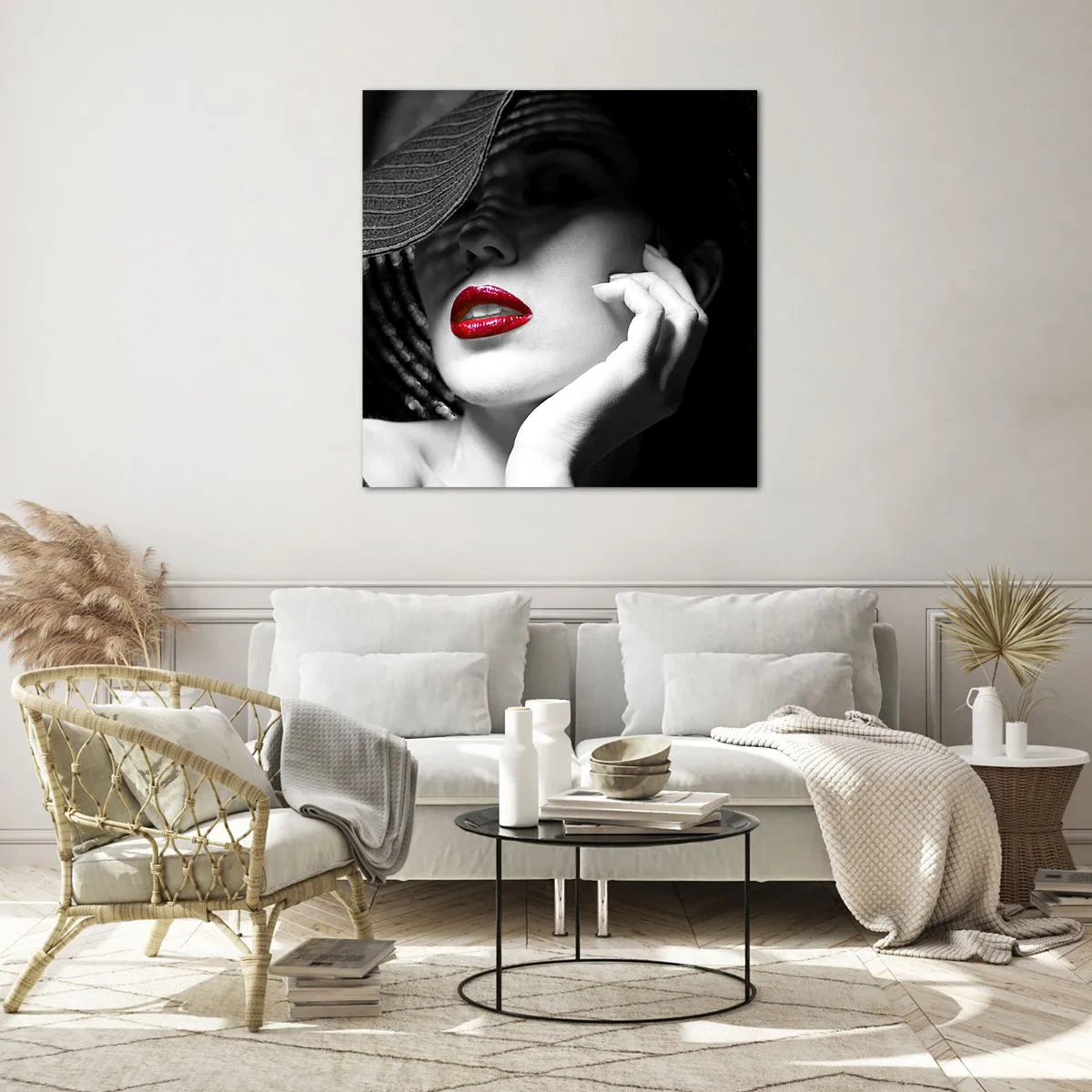 Üveg kép - Egy tanulmány Scarletben - 60x60 cm