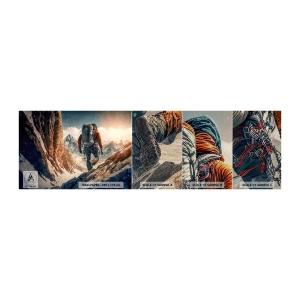 Fotótapéta Minta Premium Sand - Magányos harcos - Alpok, Mászó, Hegyek - 100x30 cm