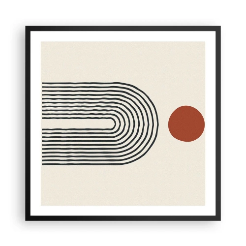 Poszter fehér keretben - Formák és színek vonzalma - 60x60 cm