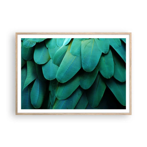 Poszter világos tölgy keretben - A papagájtermészet precizitása - 100x70 cm