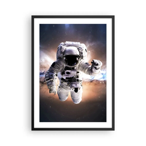 Poszter fehér keretben - Űrhajós az űrben - 50x70cm - Üdvözlet az űrből - Modern fali dekoráció nappalihoz és hálószobához ARTTOR
