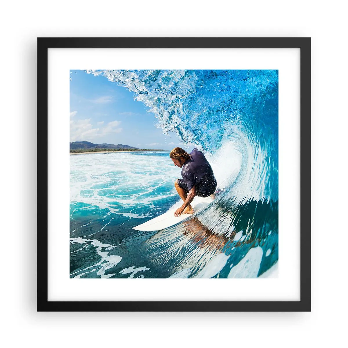 Poszter fehér keretben - Tánc a hullámokkal - 40x40 cm