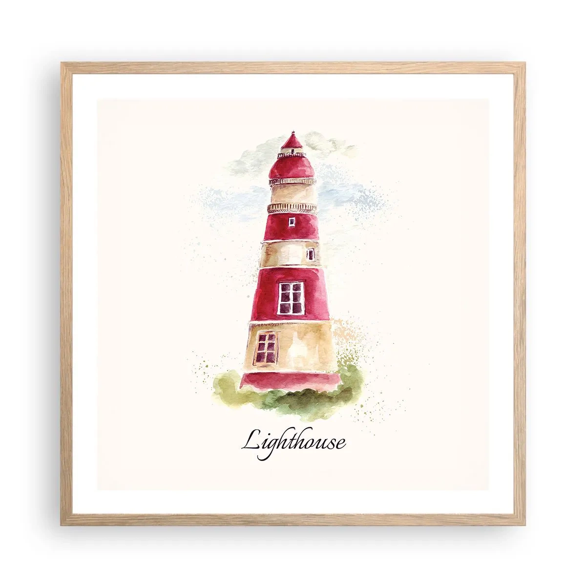 Poszter világos tölgy keretben - Körbe mindíg időjárás - 60x60 cm