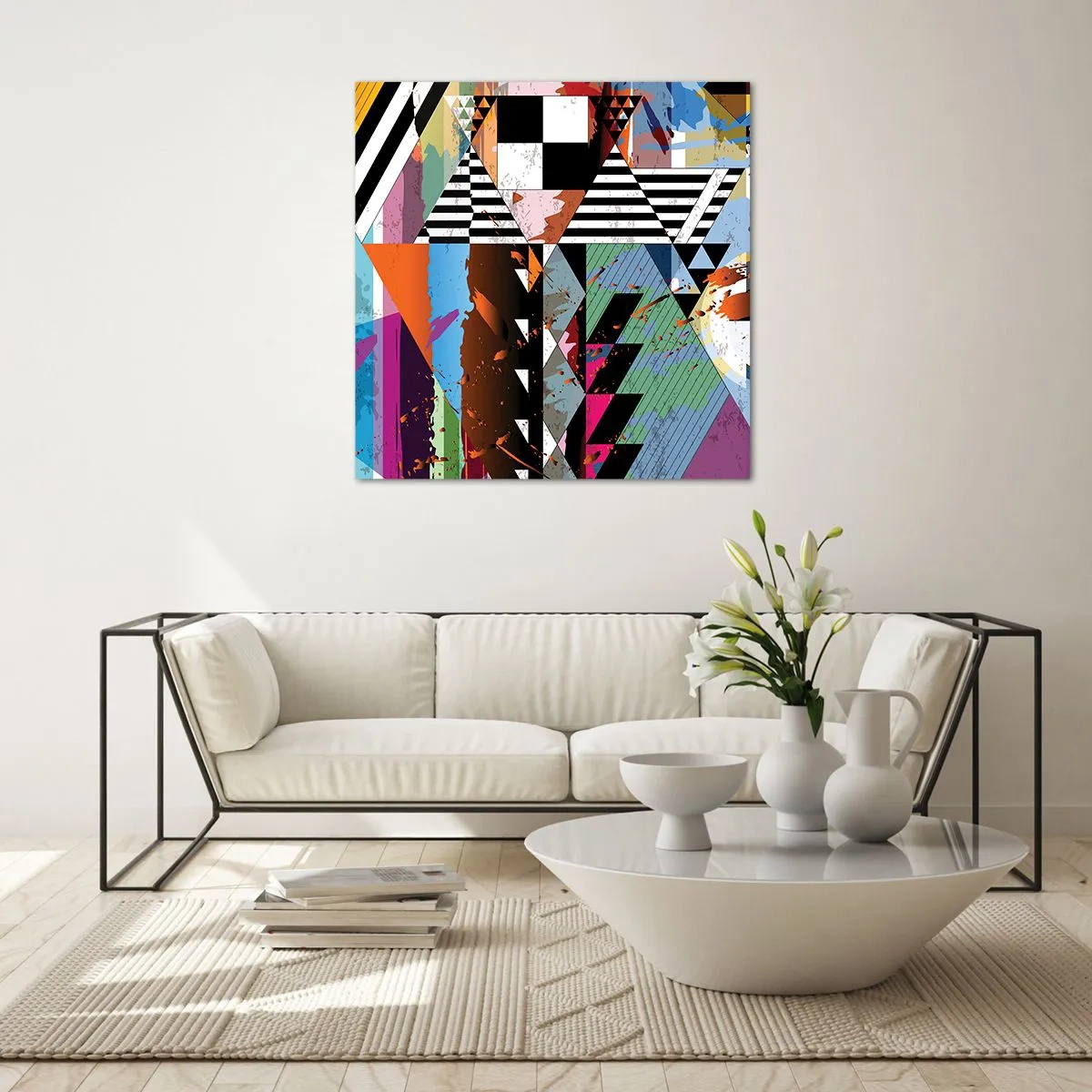 Üveg kép - Geometrikus és organikus - 40x40 cm