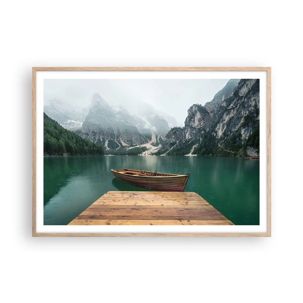 Poszter világos tölgy keretben - "És a homlok büszke sziklái" - 100x70 cm