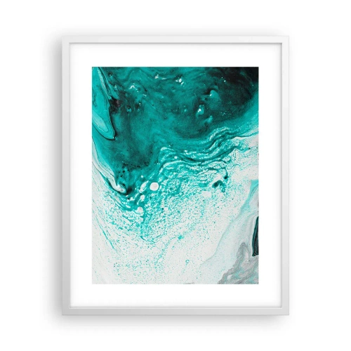 Poszter fekete keretben - Elolvadni fehérben és türkizben  - 40x50 cm