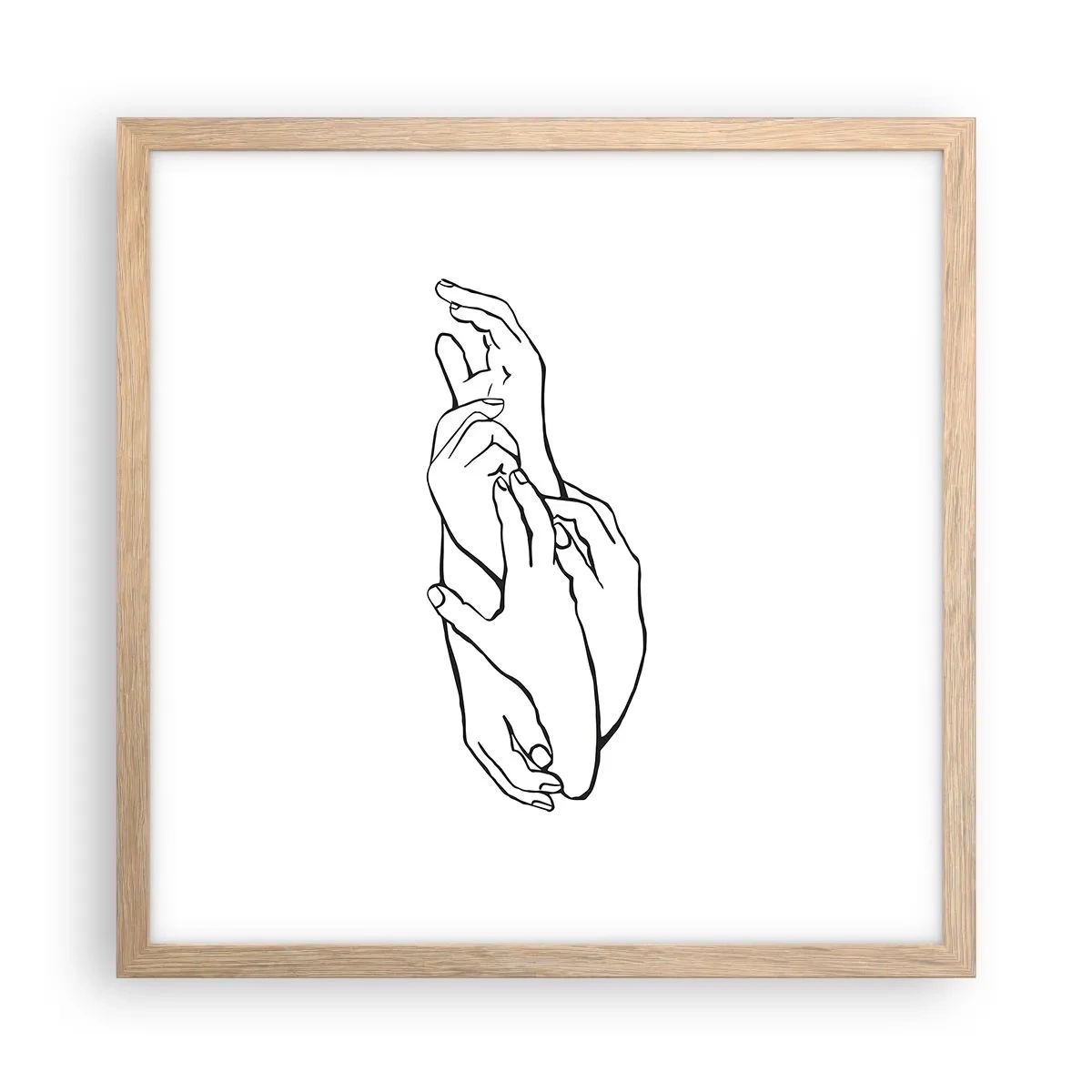 Poszter világos tölgy keretben - Jó érintés - 40x40 cm