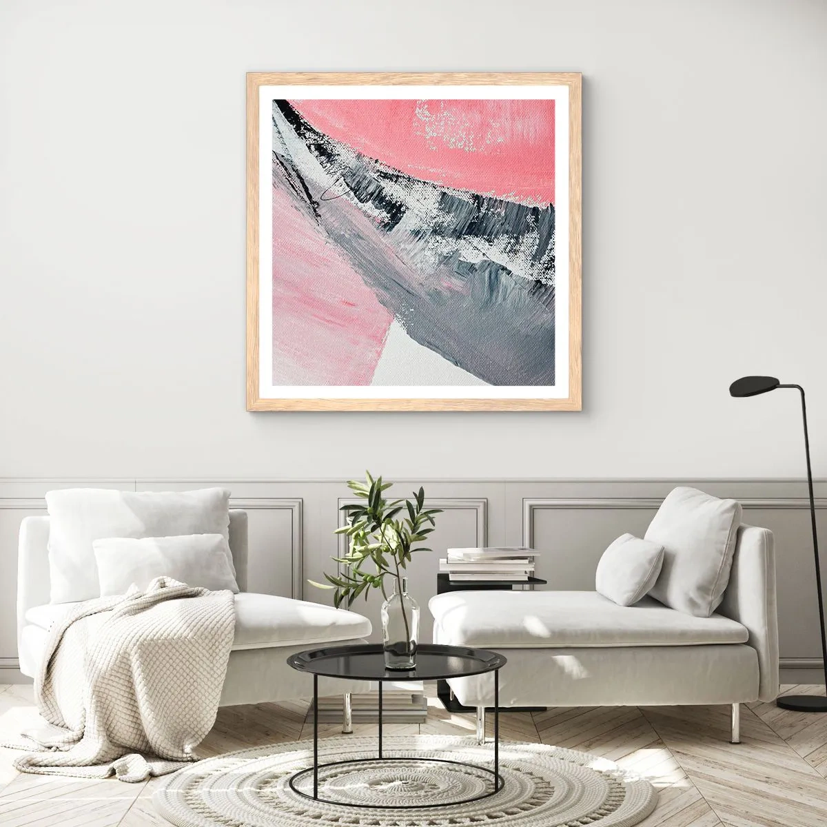 Poszter világos tölgy keretben - Hozzáillő kompozíció - 60x60 cm