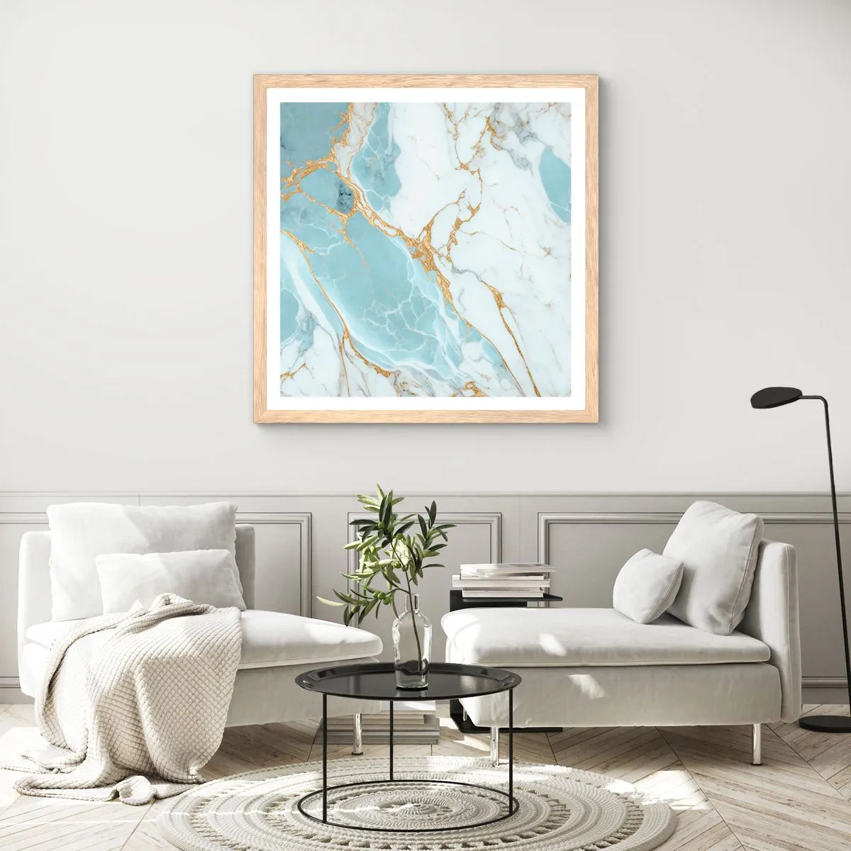 Poszter világos tölgy keretben - A kő gazdagsága - 60x60 cm