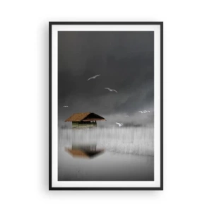 Poszter fehér keretben - Menedék az esőtől - 61x91 cm