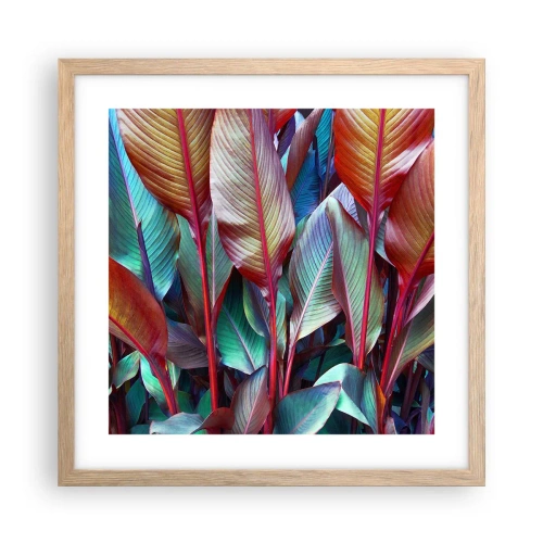 Poszter világos tölgy keretben - Egy színes sűrű - 40x40 cm