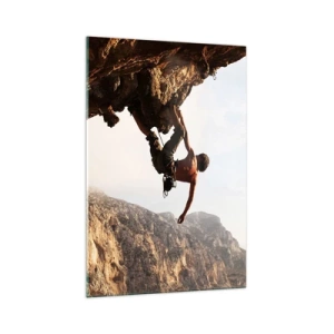 Üveg kép - A világ egy szikladarabon összezsugorodott egy kézben  - 70x100 cm