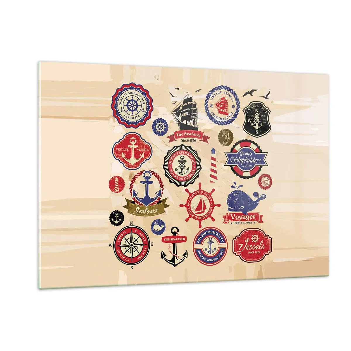 Üveg kép - Vitorlás testvériség - 120x80 cm