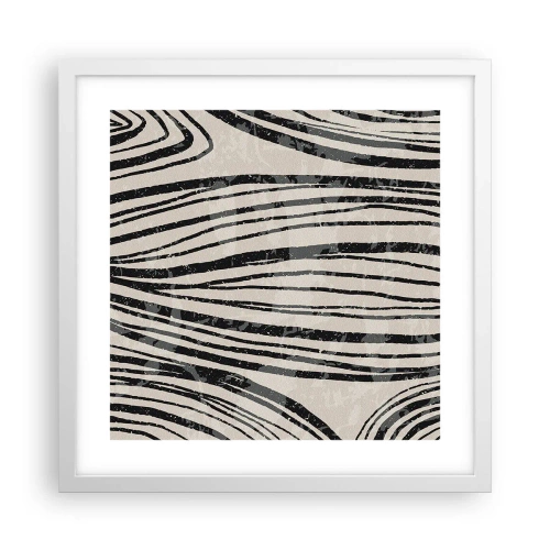 Poszter fekete keretben - Vonalak csobbanása - 40x40 cm