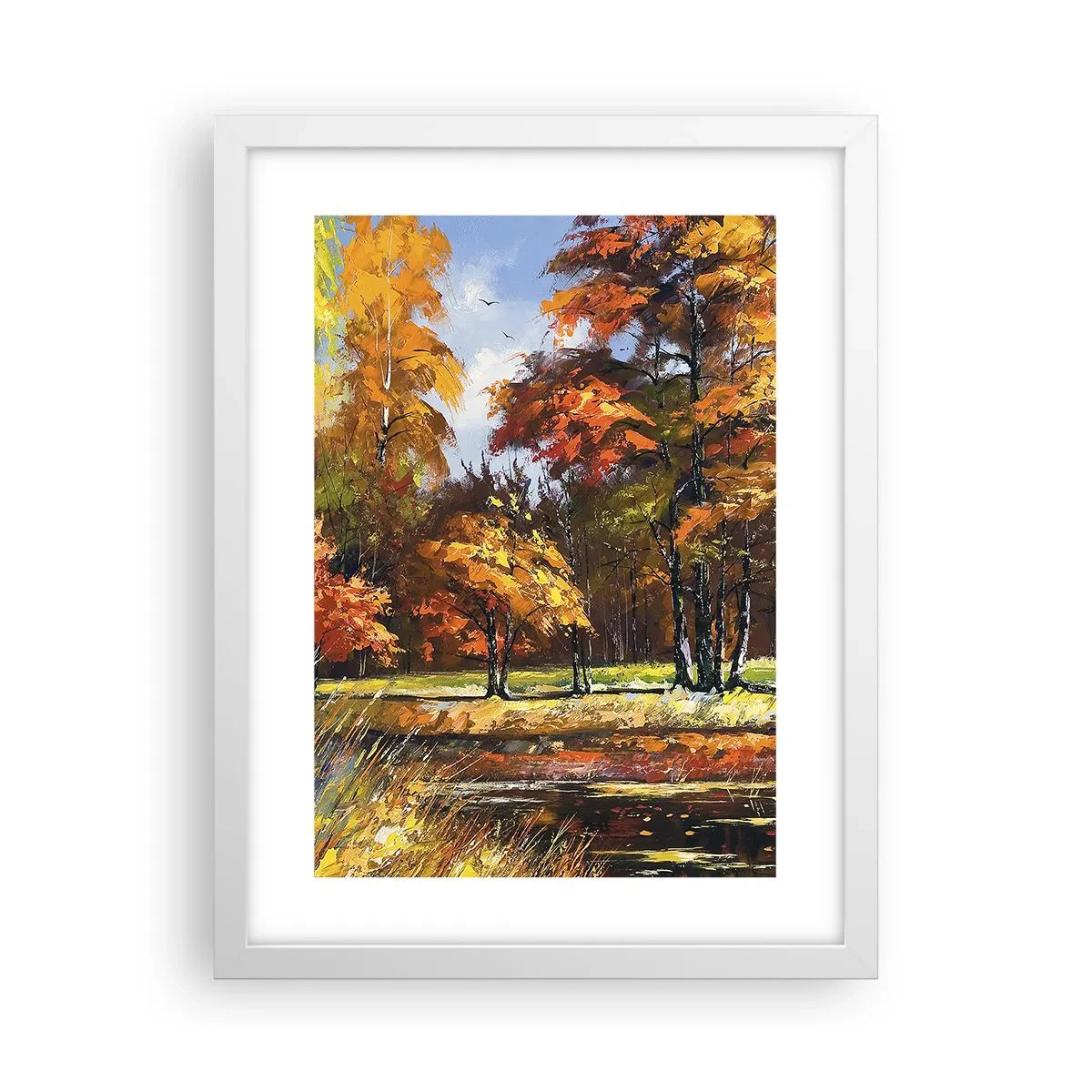 Poszter fekete keretben - Tájkép aranyban és bronzban - 30x40 cm