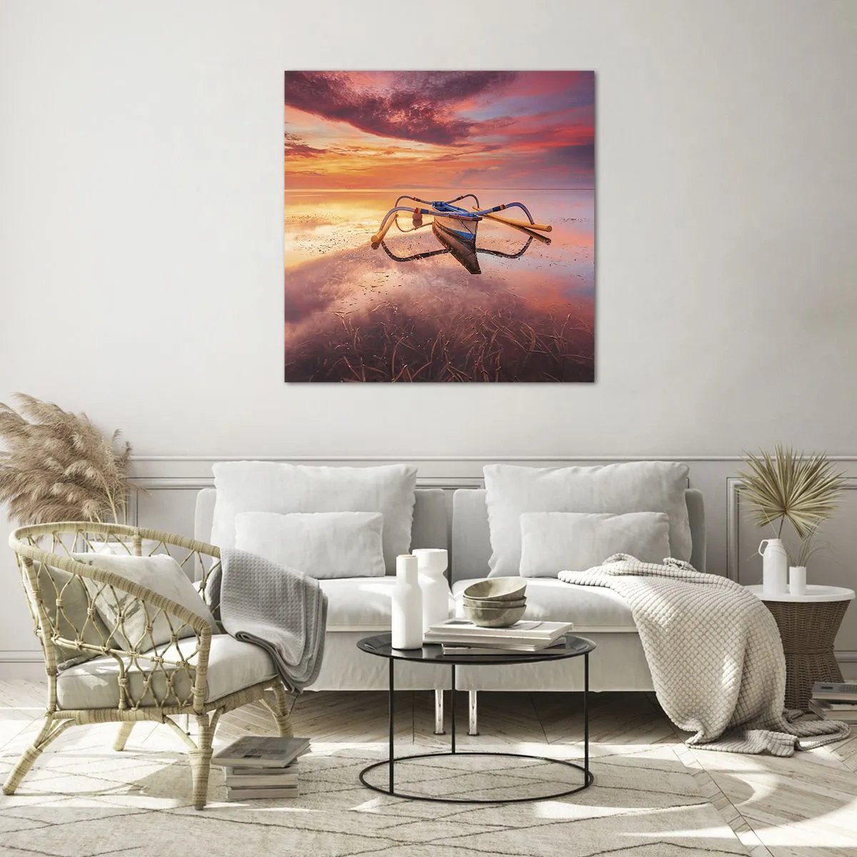 Üveg kép - Egy trópusi este nyugalma - 30x30 cm