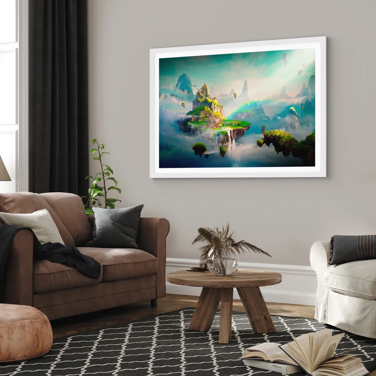 Poszter fekete keretben - Az ég közepén - boldog szigetek - 50x40 cm