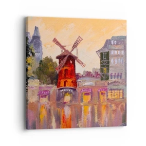 Vászonkép - Párizsi ikonok - Moulin Rouge - 40x40 cm