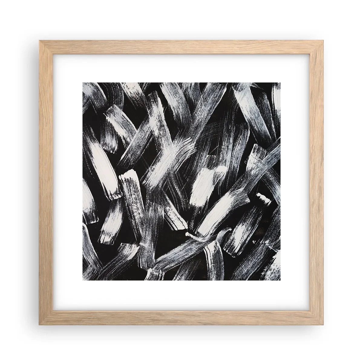 Poszter világos tölgy keretben - Absztrakció az ipari szellemben - 30x30 cm