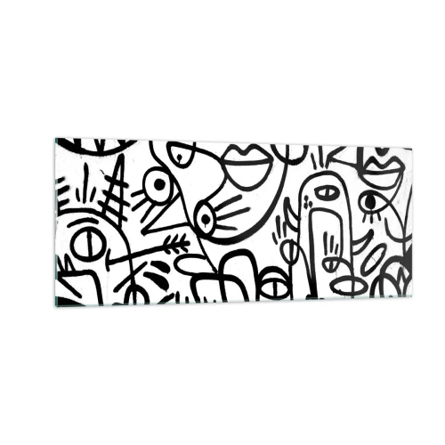 Üveg kép - Arcok és délibábok - 100x40 cm