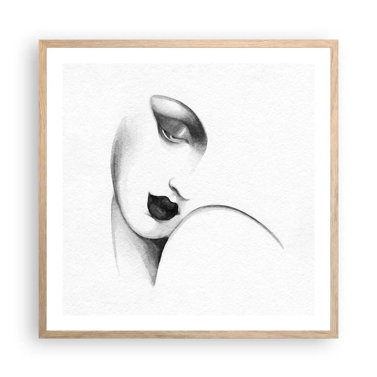 Poszter világos tölgy keretben - Łempicka stílusában - 60x60 cm